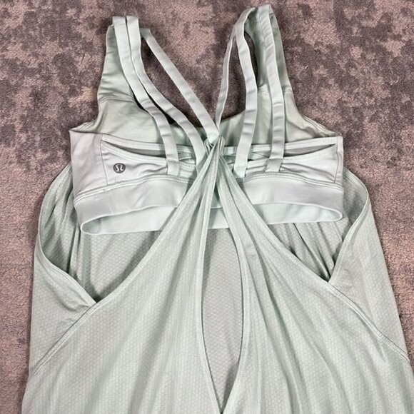 Lululemon Nouveau Limits Tank Top Sports Bra Sea Mist Teal Aqua Mint Yoga Sz 4 - Picture 10 of 13